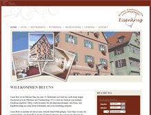 Tablet Screenshot of hotel-eisenkrug.de